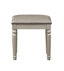 Vanity Set Featuring Stool And Mirror Silver