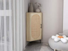 Corner Cabinet Rattan Door