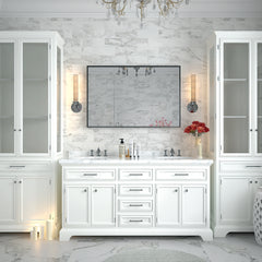 Glossy Black Bathroom Wall Mirrors 48x30inch (Horizontal & Vertical)