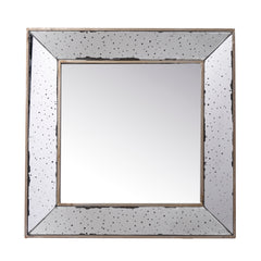 18"x18" Distressed Silver Square Accent Mirror - Traditional Style