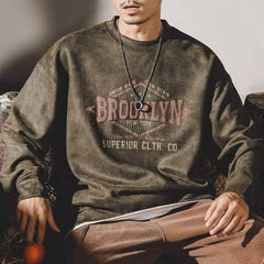 American-style Vintage Brooklyn Sweater For Men