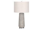 Lighting, 29'h, Table Lamp, Grey Resin, Ivory / Cream Shade, Modern
