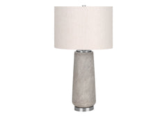 Lighting, 29'h, Table Lamp, Grey Resin, Ivory / Cream Shade, Modern