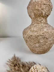 Minimalist Distressed Brown Washed Vase 14"