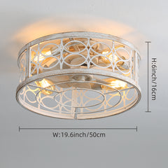 American Style Ceiling Fan with Lights, Monochromatic Lamp, Remote Control, 6 Gear Wind Speed Fan Light