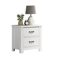 Classic 2 drawer Nightstand - White