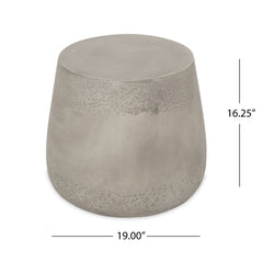 Minimalist Drum Shape Side Table - Light Gray