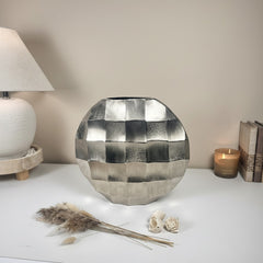 Art Piece Metallic Vase Silver 13.5" tall