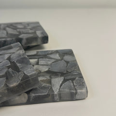 Black Grey Mosaic Marble Coasters Set of 4
