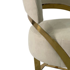 Light Beige and Gold Sofa Chair