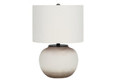 21"H Table Lamp, Cream Ceramic, Ivory / Cream Shade, Modern