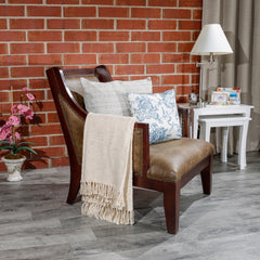 Leather Accent Chair - Brown