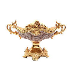 Chrome Plated Crystal Embellished Ceramic Fruit Platter