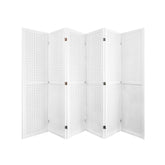 6 Panel Room Divider, 5.6Ft Pegboard Display Wooden Room Divider Folding Privacy Screen Room Divider - Elegant White