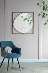 Poppy Mirror with Gold Metal Frame Contemporary Design 32x1x32"