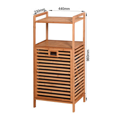 Bamboo Bathroom Laundry Basket Storage