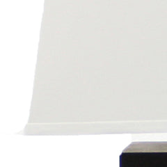 31 Inch Metal Frame Table Lamp, Drum Shade, Brick Pattern, White + Black