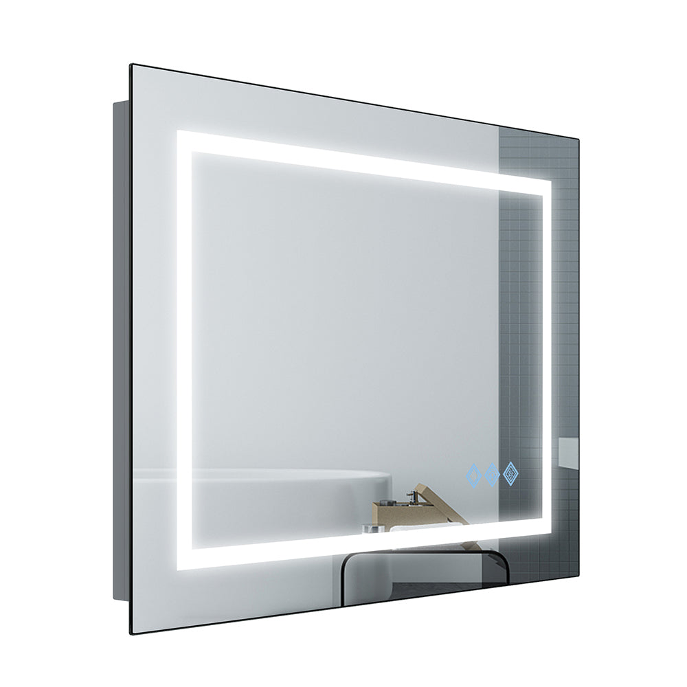 LED Bathroom Mirror, 3000-6000K Gradient Front and Backlit LED Mirror 48x36inch, IP54 Enhanced Anti-Fog