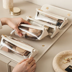 Travel Makeup Bag, Large Capacity Portable Cosmetic Storage Handbag, Waterproof