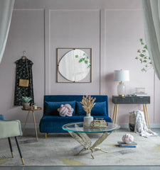 Poppy Mirror with Gold Metal Frame Contemporary Design 32x1x32"