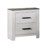Nightstand 2-Drawers Bedside Table - White