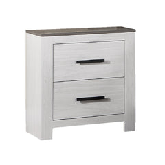 Nightstand 2-Drawers Bedside Table - White