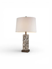 28" Tall Polyresin Table Lamp with Abstract Mirror Design