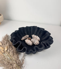 Modern Flower Bowl Shape Tray 12x12x3“ - Black