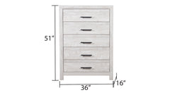Denver Modern Style 5-Drawer Chest Made with Wood - Gray