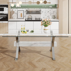 Modern Tempered Glass Dining Table