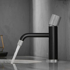 Modern Brushed Nickel Faucet Brass Bathroom Basin Faucet Design - Black+Silver