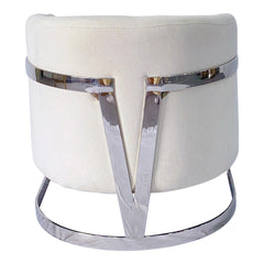 Elegant Modern White and Silver Sofa Chair