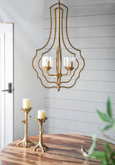 Valerio Nested Chandelier 4-Light Metal Chandelier - Gold