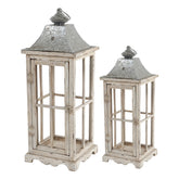 Wooden Hurricane Lantern Holder Decor