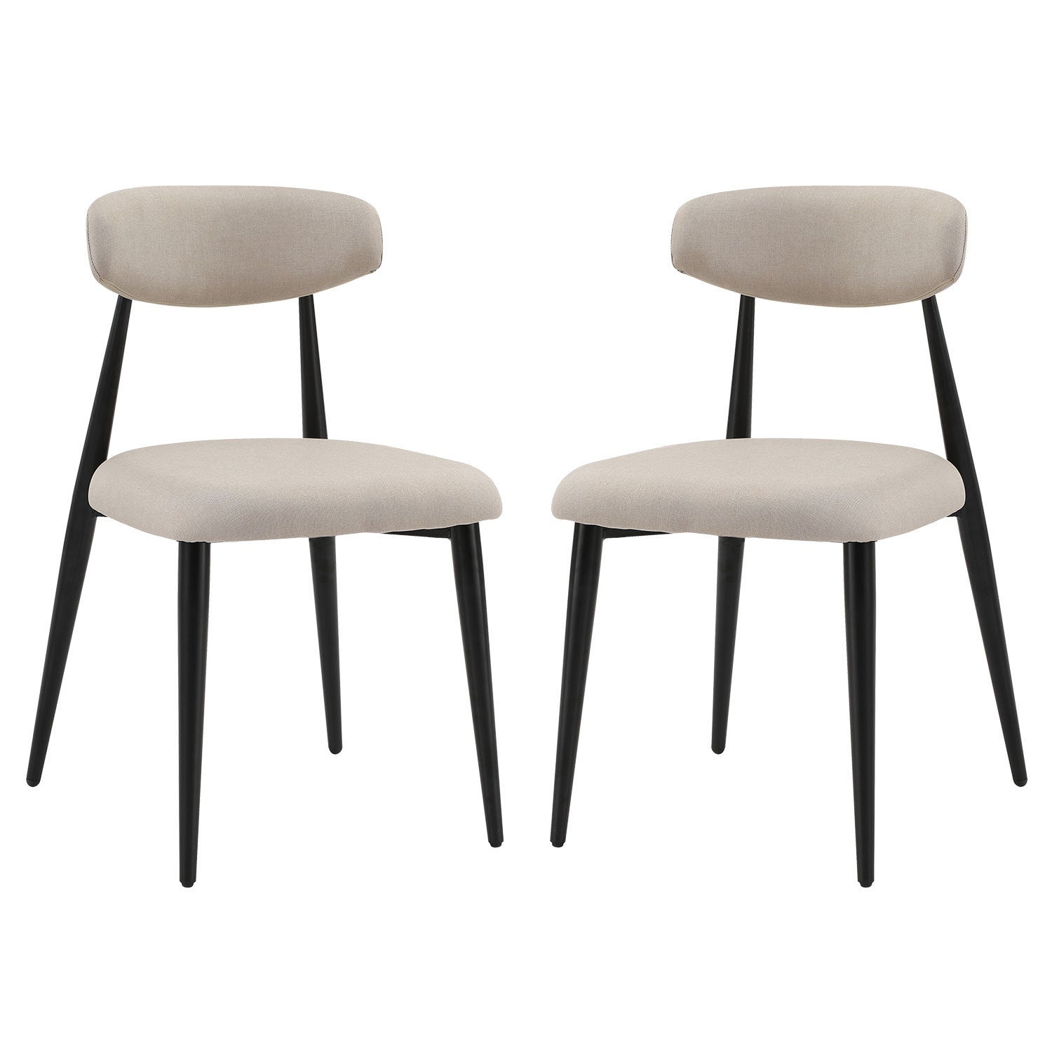 Modern Dining Chairs  Curved Backrest Round (Set of 2 Light Grey
