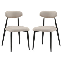 Modern Dining Chairs  Curved Backrest Round (Set of 2 Light Grey
