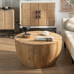 31.50"Vintage Style Bucket Shaped Coffee Table - Natural