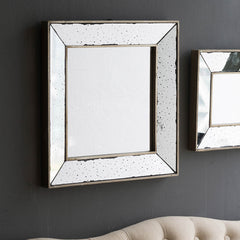 18"x18" Distressed Silver Square Accent Mirror - Traditional Style