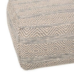 Boho Rectangular Bean Bag Ottoman - Light Brown, Natural and Grey