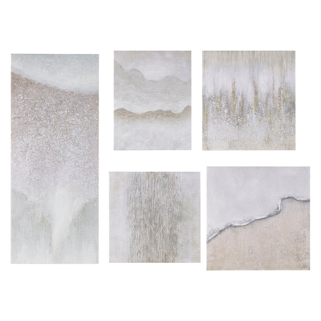 Natural Essence Hand Embellished Abstract 5-piece Gallery Canvas Wall Art Set