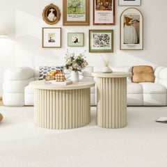 Modern Coffee Table Set of 2 - Natural