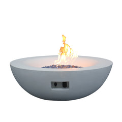 42 Inch Outdoor Concrete Propane gas Fire Pit bowl - Antique White
