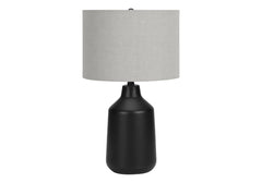 24"H, Table Lamp, Black Concrete, Grey Shade, Contemporary