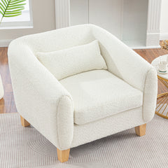 Flannelette Sofa Arm Chair with 4 metal feet - Beige