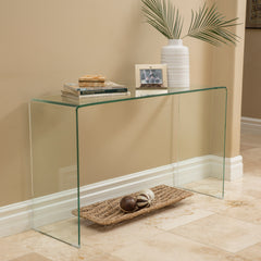 Tempered Bent Glass Console Table