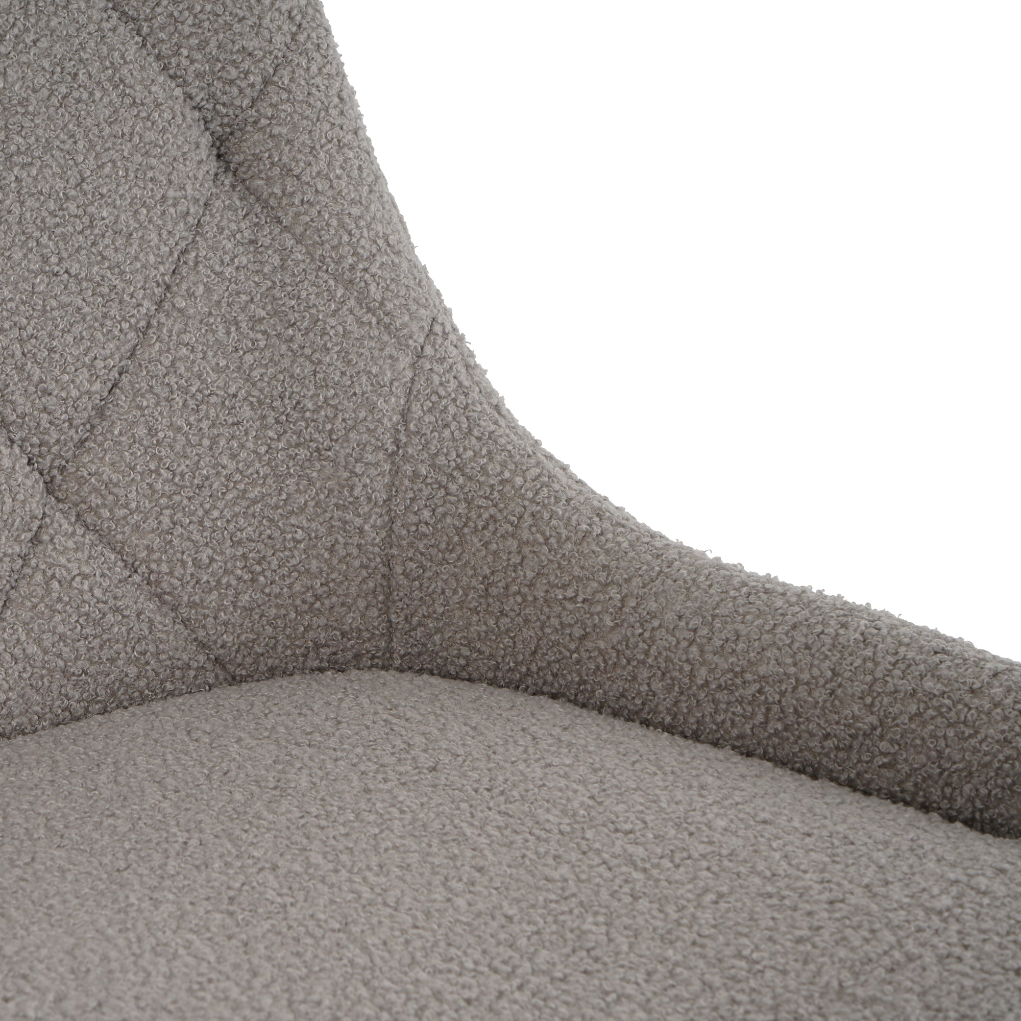 Modern Teddy Fleece Fabric with Chrome Legs - Grey