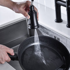Bridge Kitchen Faucet with Pull-Down Sprayhead in Spot - Matte Black