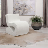 Austin Cream Boucle Upholstered Armless Curved Chair