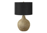 Lighting, 25'h, Table Lamp, Black Shade, Brown Resin, Contemporary
