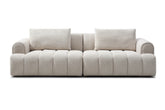 Modern Sectional Sofa, 4-Seater, Granular Fleece Velvet -Beige